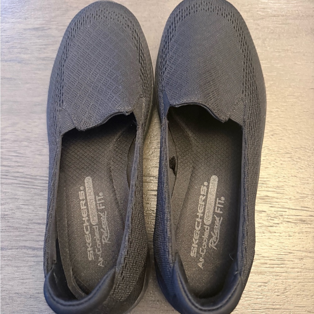 Skechers Black Slip-On Knit Sneakers